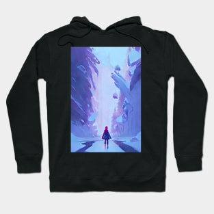 Anime Girl Snowy Broken Ice Christmas Landscape Hoodie